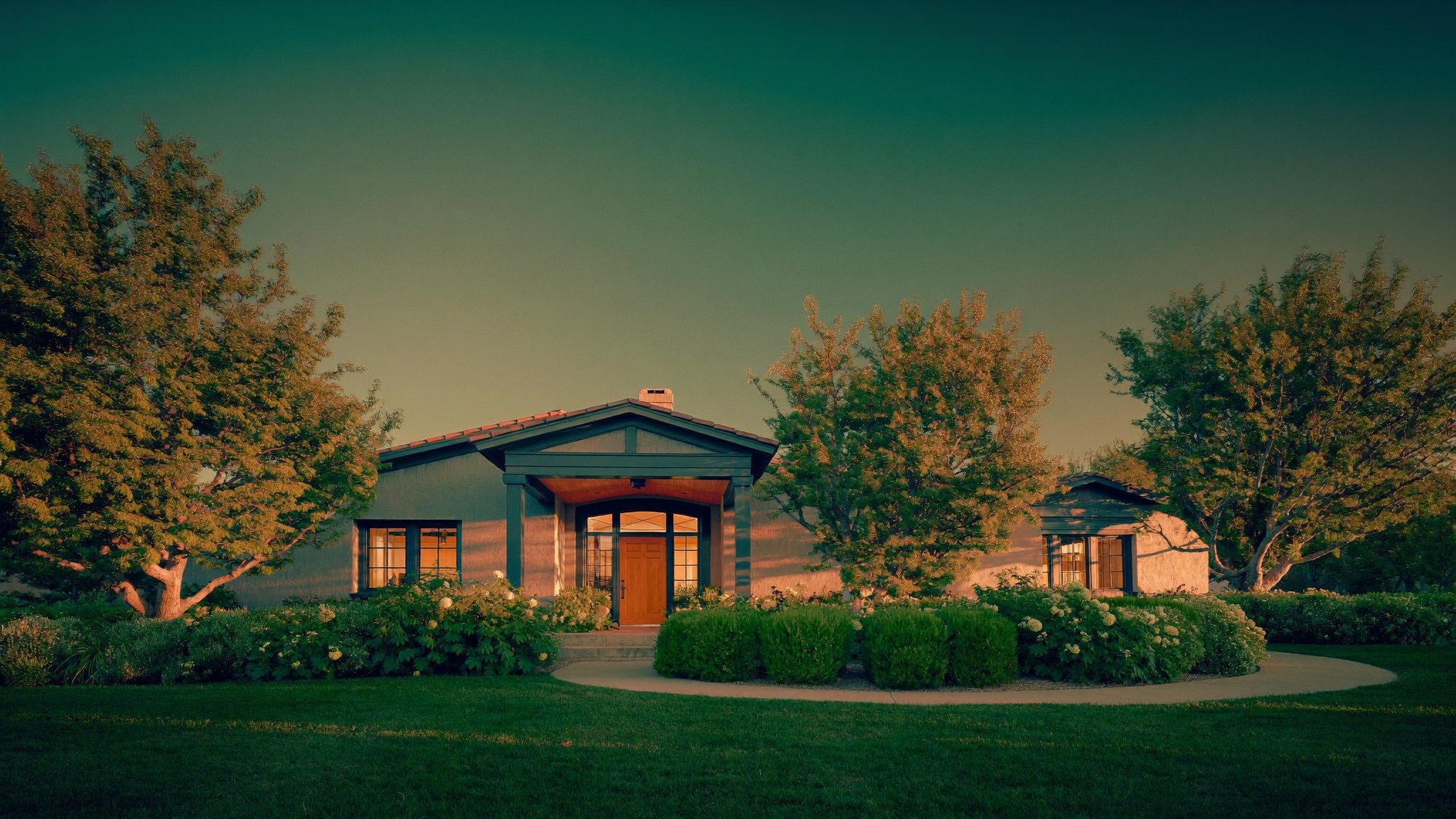 A California home at dusk whose owners used a reverse mortgage to access tax-free equity in retirement